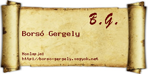 Borsó Gergely névjegykártya